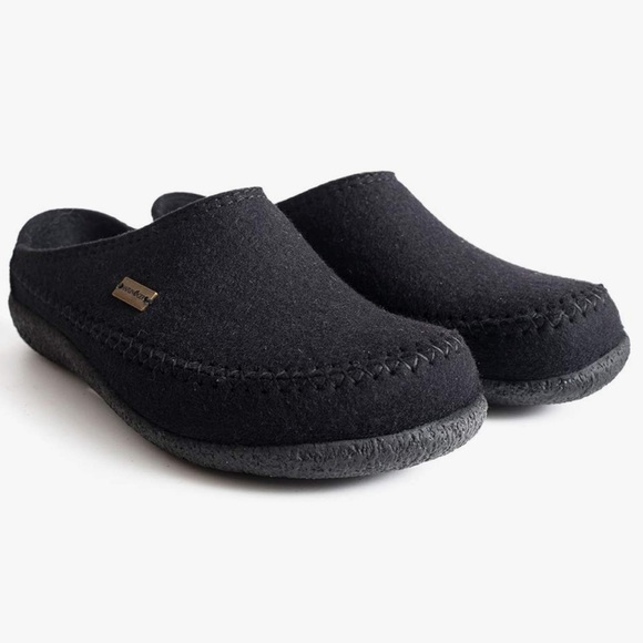 Haflinger Fletcher Black Wool Clogs - Picture 1 of 12